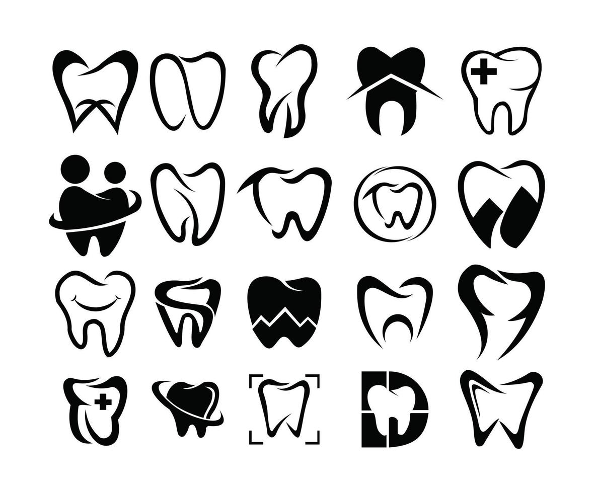 vecteur de conception de logo de dent. concept de logo de clinique dentaire