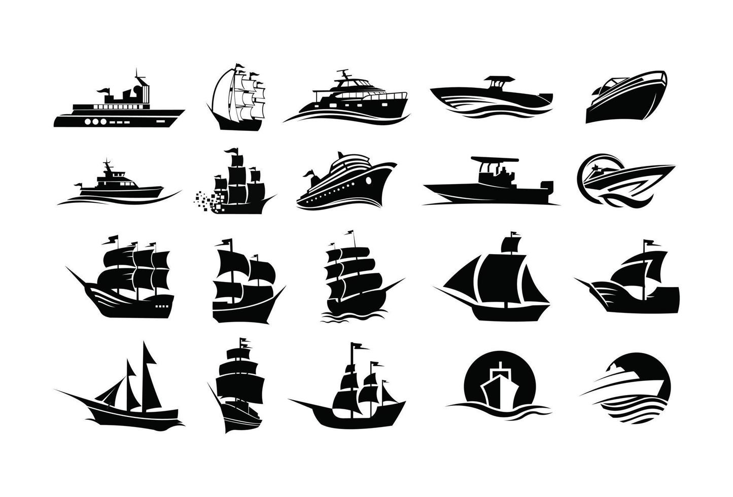 bateau navire mer voile logo vectoriel