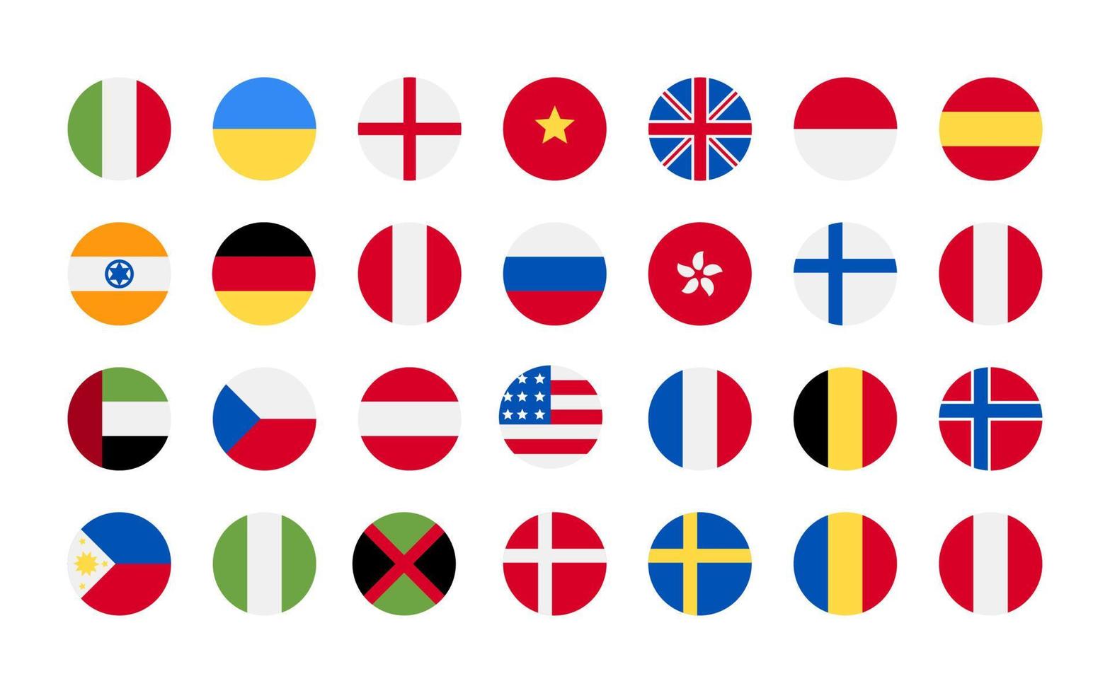 icône de drapeau de pays dans le monde vecteur