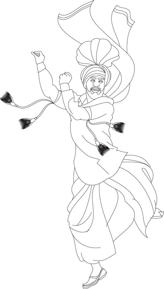 danseuse punjabi bhangra au festival de récolte lohari, illustration vectorielle vecteur