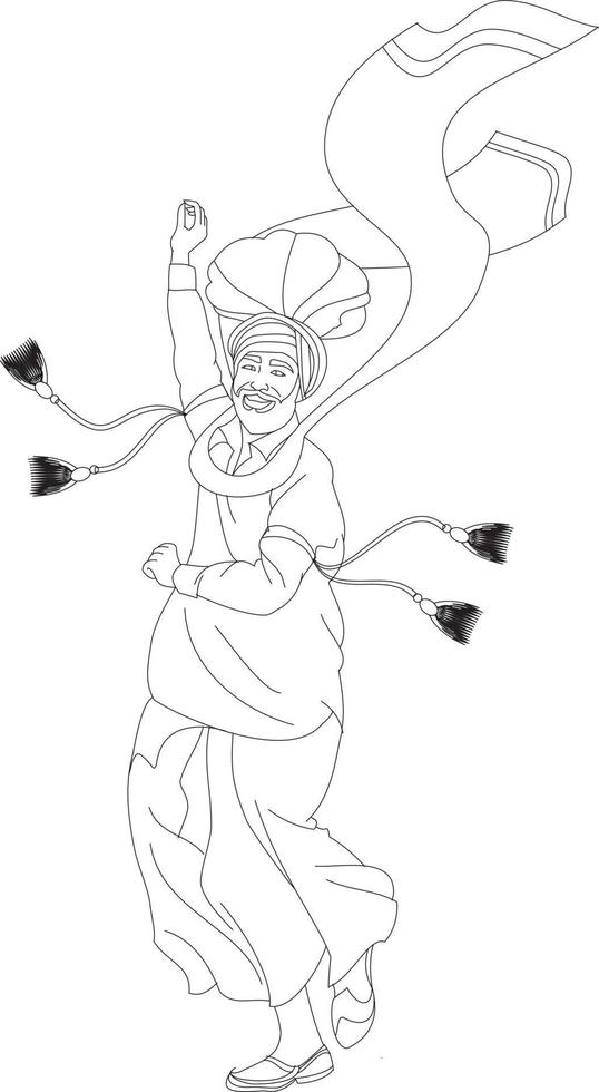 danseuse punjabi bhangra au festival de récolte lohari, illustration vectorielle vecteur