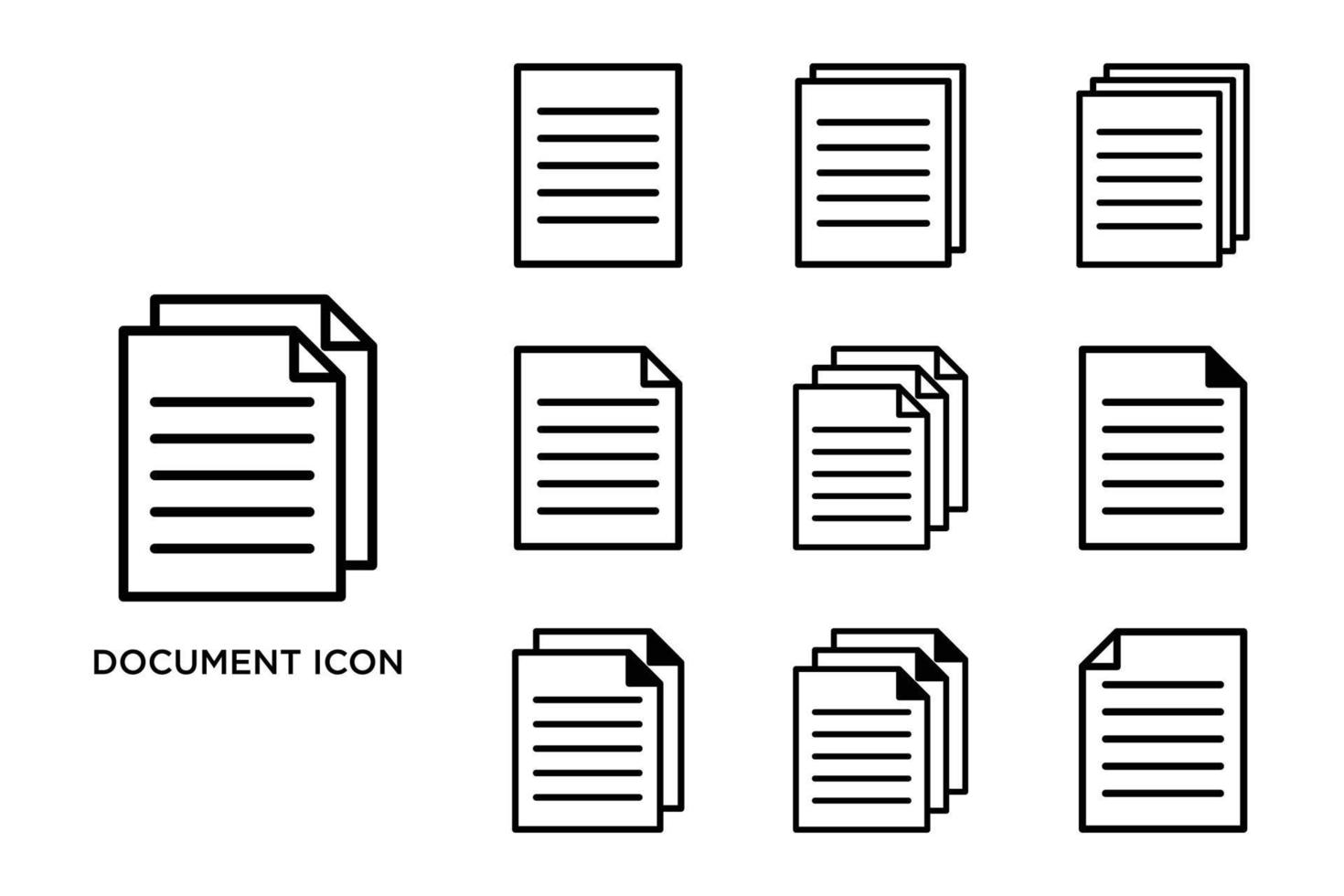 modèle de conception de vecteur de jeu d'icônes de document