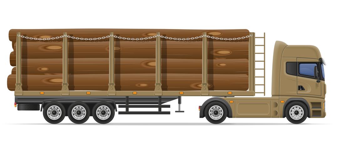 camion semi remorque livraison et transport d&#39;illustration vectorielle de matériaux de construction concept vecteur