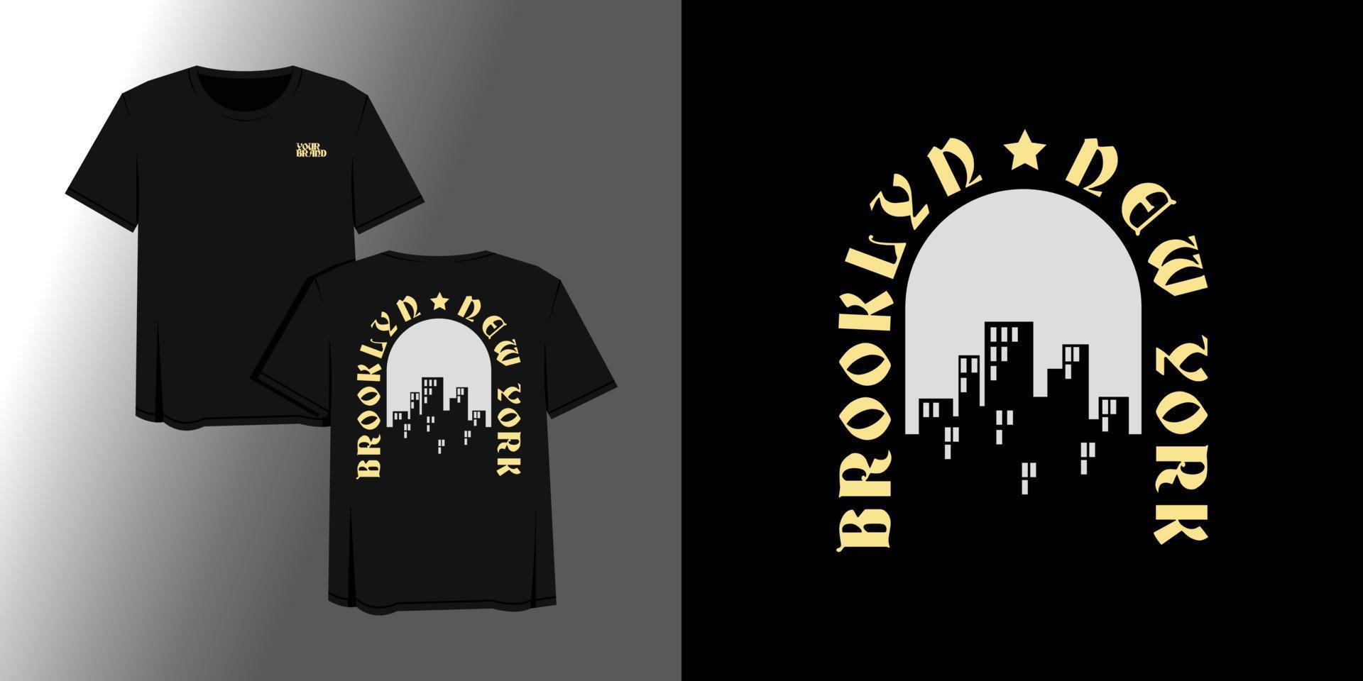 brooklyn new york streetwear vintage t-shirt design illustration vectorielle vecteur