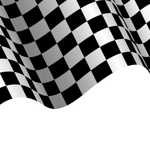 Drapeau à damier fond blanc pour illustration vectorielle de course sport. vecteur