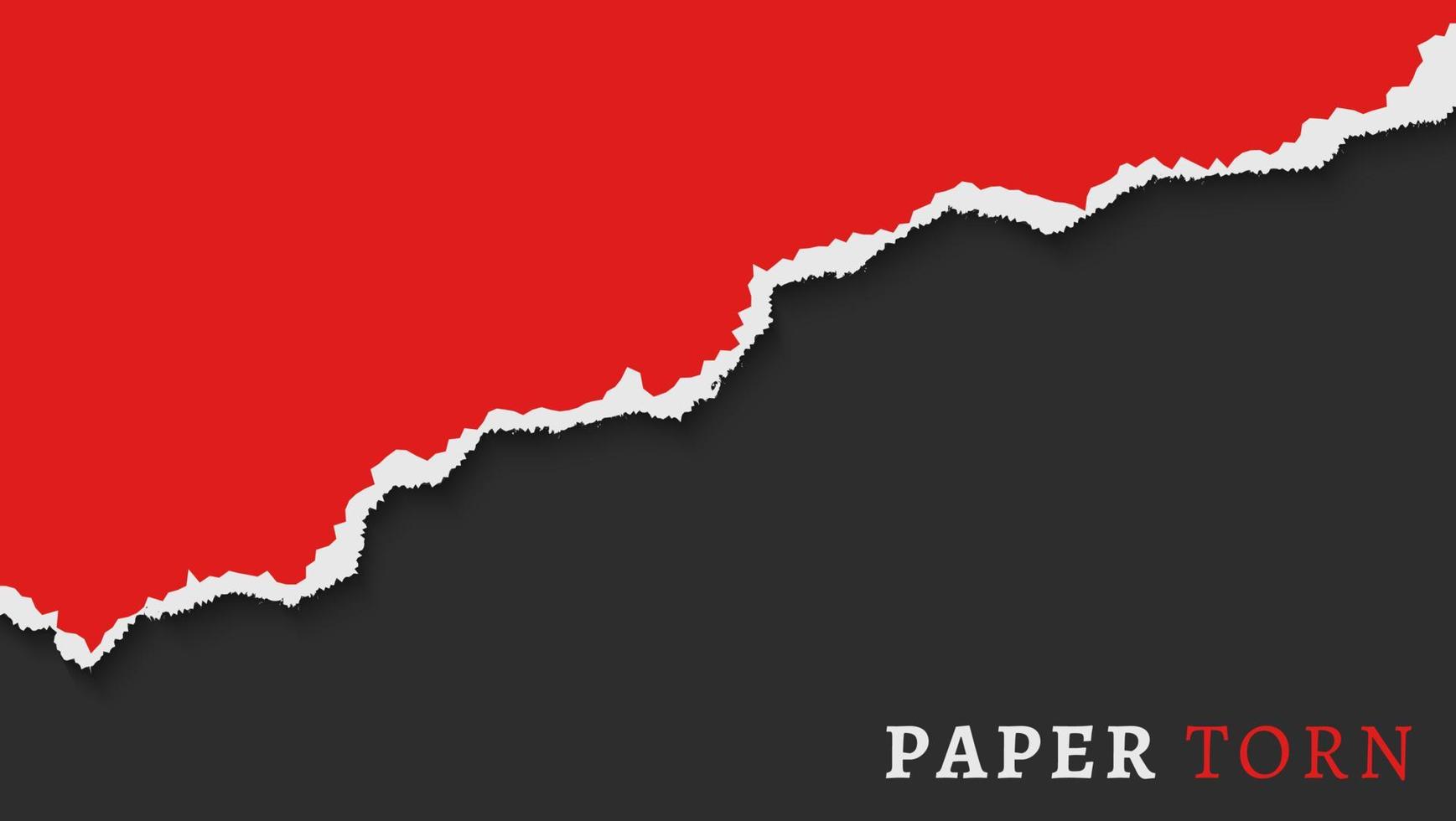 papier rouge abstrait minimal déchiré sur fond noir vecteur