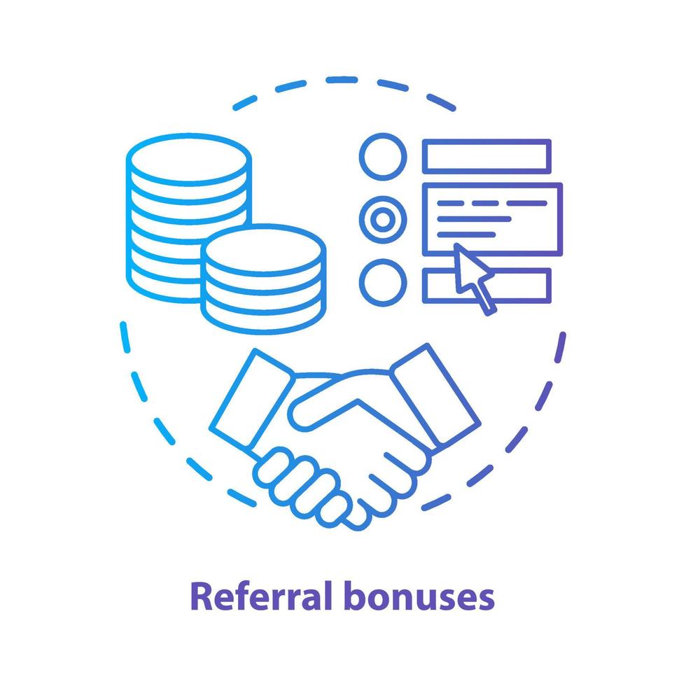 icône de concept de bonus de référence de casino. illustration de ligne mince idée de programme de récompense. récompenses de parrainage, incitations et avantages. échanger des points. dessin de contour isolé de vecteur