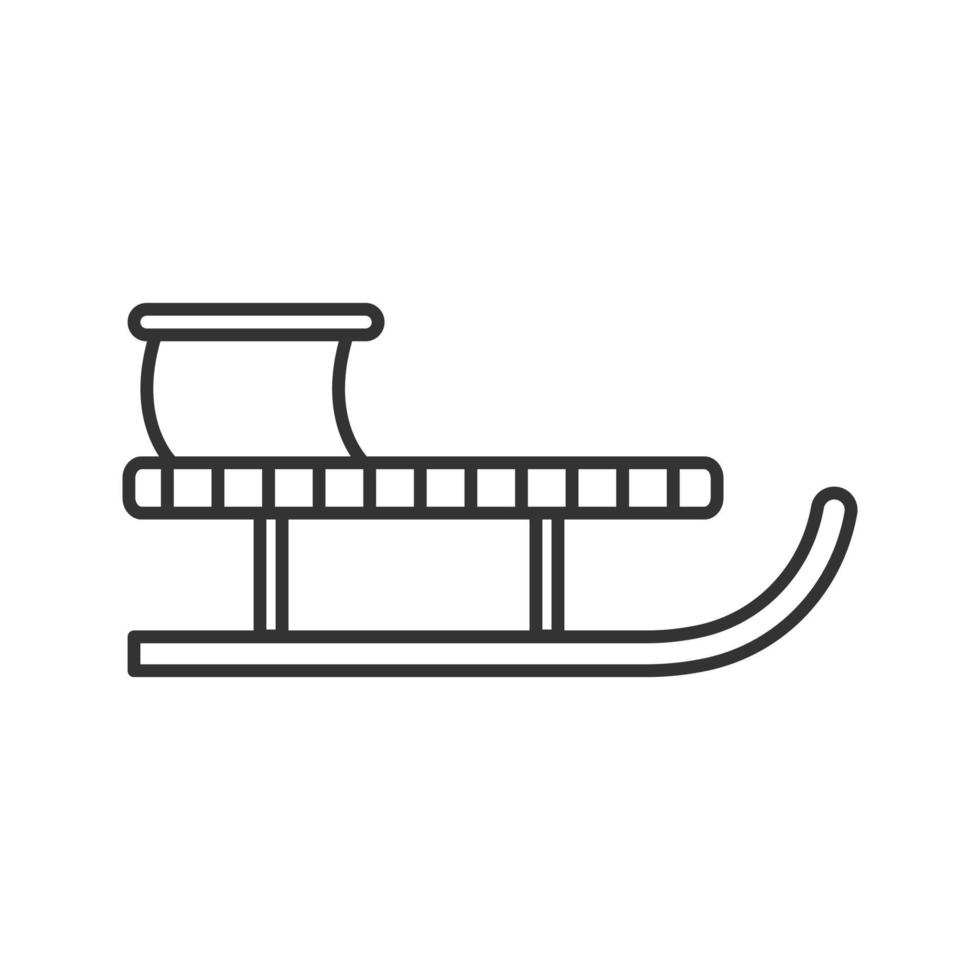 icône linéaire de traîneau. illustration de la ligne mince. traîneau, traîneau. symbole de contour. dessin de contour isolé de vecteur