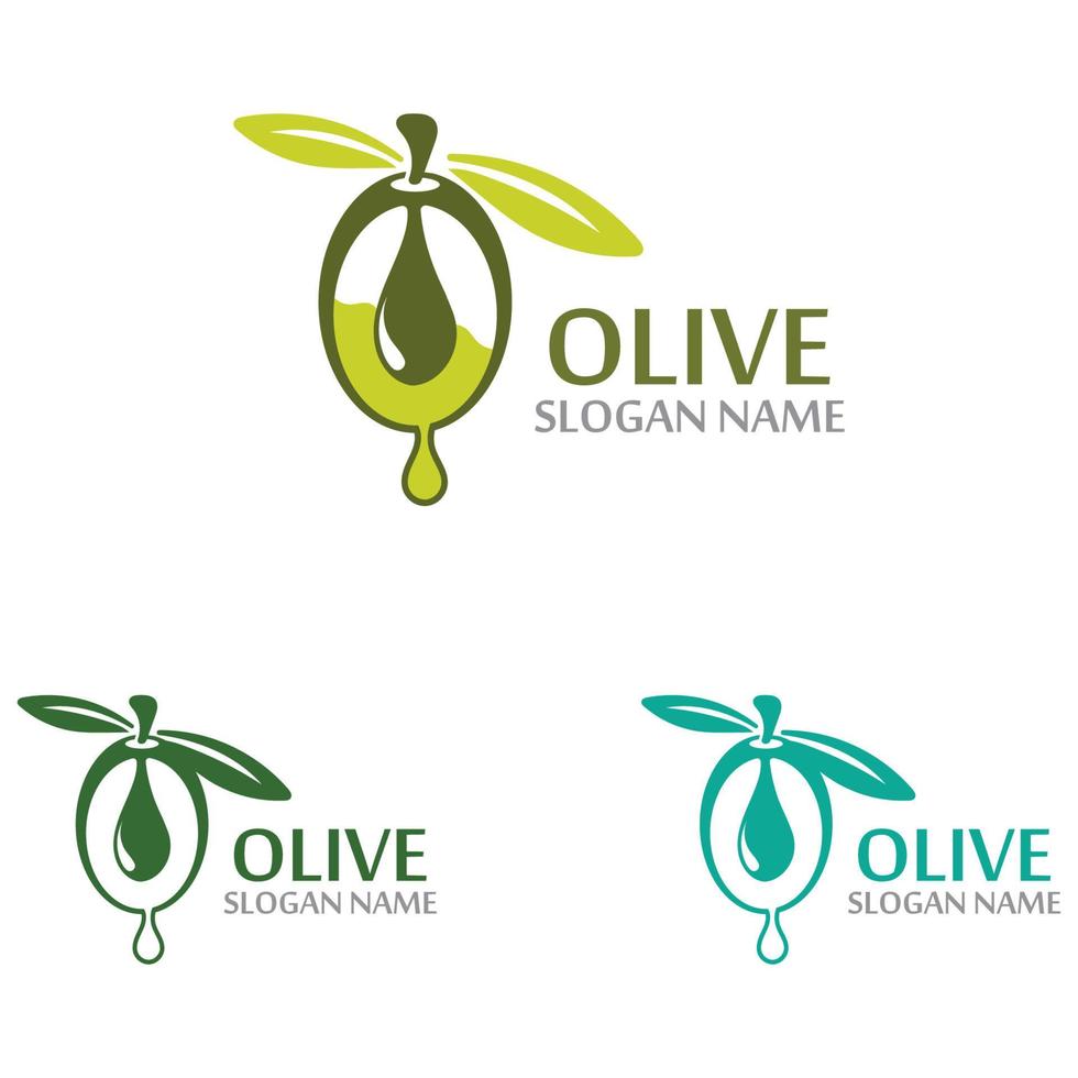 huile d'olive logo modèle icône conception santé fruits légume vecteur