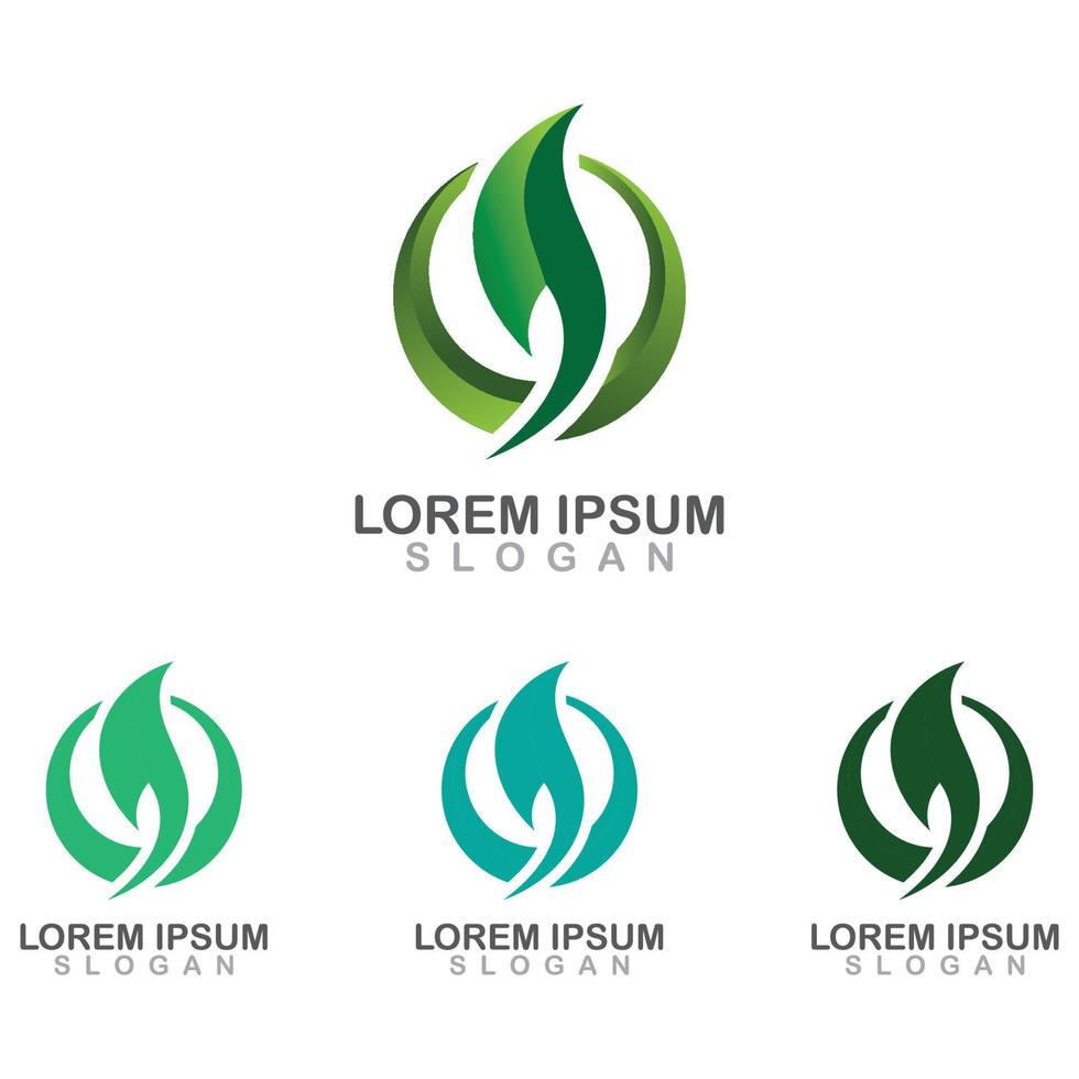 création de logo professionnel moderne simple feuille de vecteur organique médical