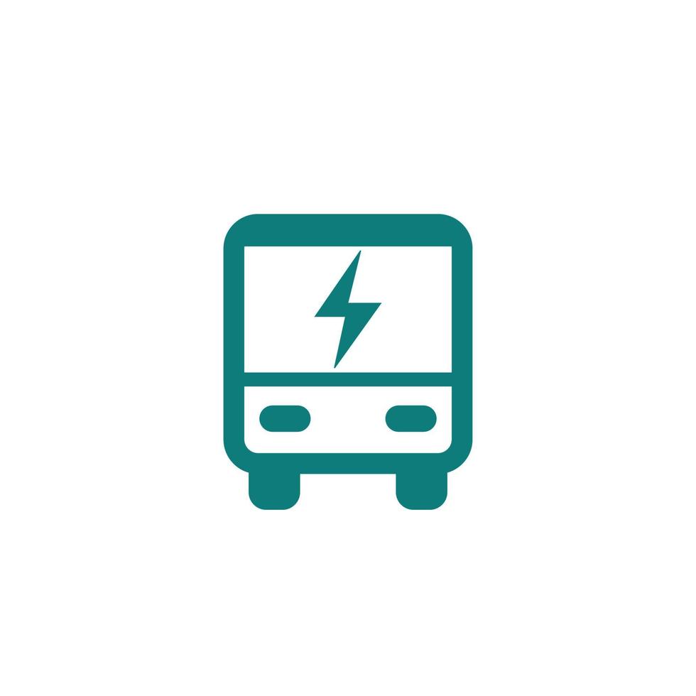 icône de bus électrique sur blanc vecteur