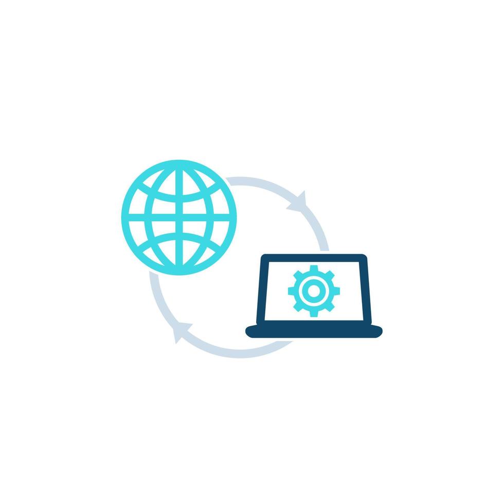 configuration réseau, icône de vecteur de paramètres