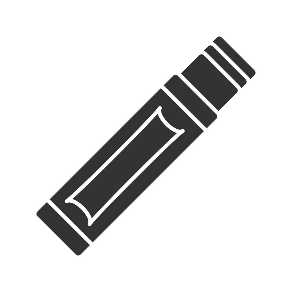 icône de glyphe de bâton de gomme à mâcher. symbole de la silhouette. espace négatif. illustration vectorielle isolée vecteur