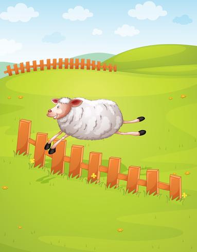 un mouton dans une ferme vecteur