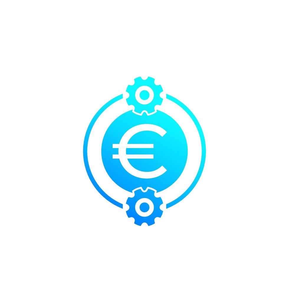 optimisation des coûts, efficacité, icône financière avec euro vecteur