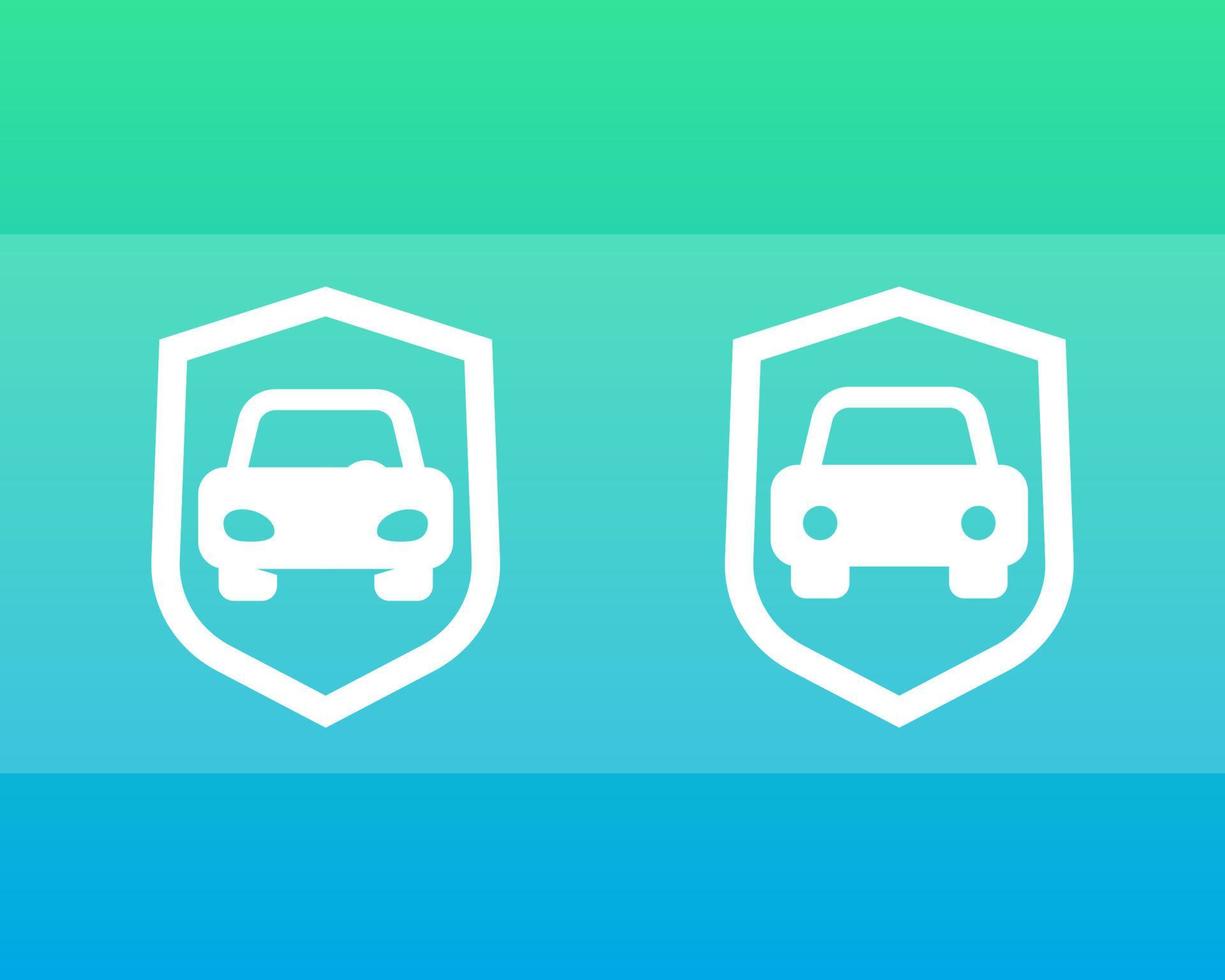 icônes de sécurité de voiture vecteur