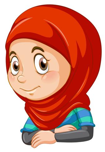 Demi-corps d&#39;une fille musulmane vecteur