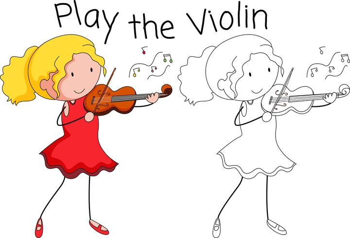 Un graphique de musicien de violon vecteur