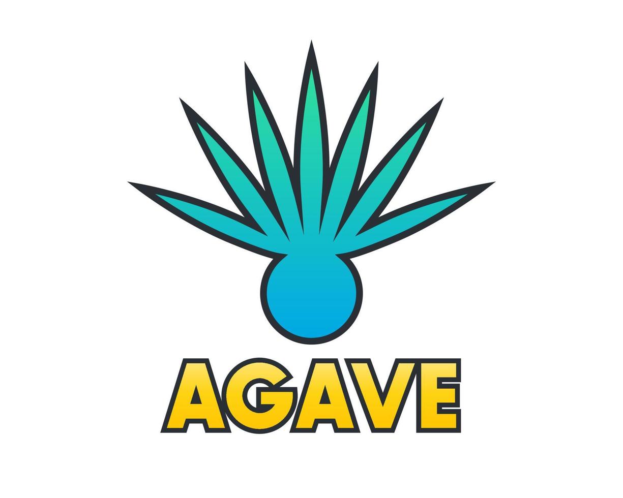 élément végétal d'agave pour la conception de logo sur blanc vecteur