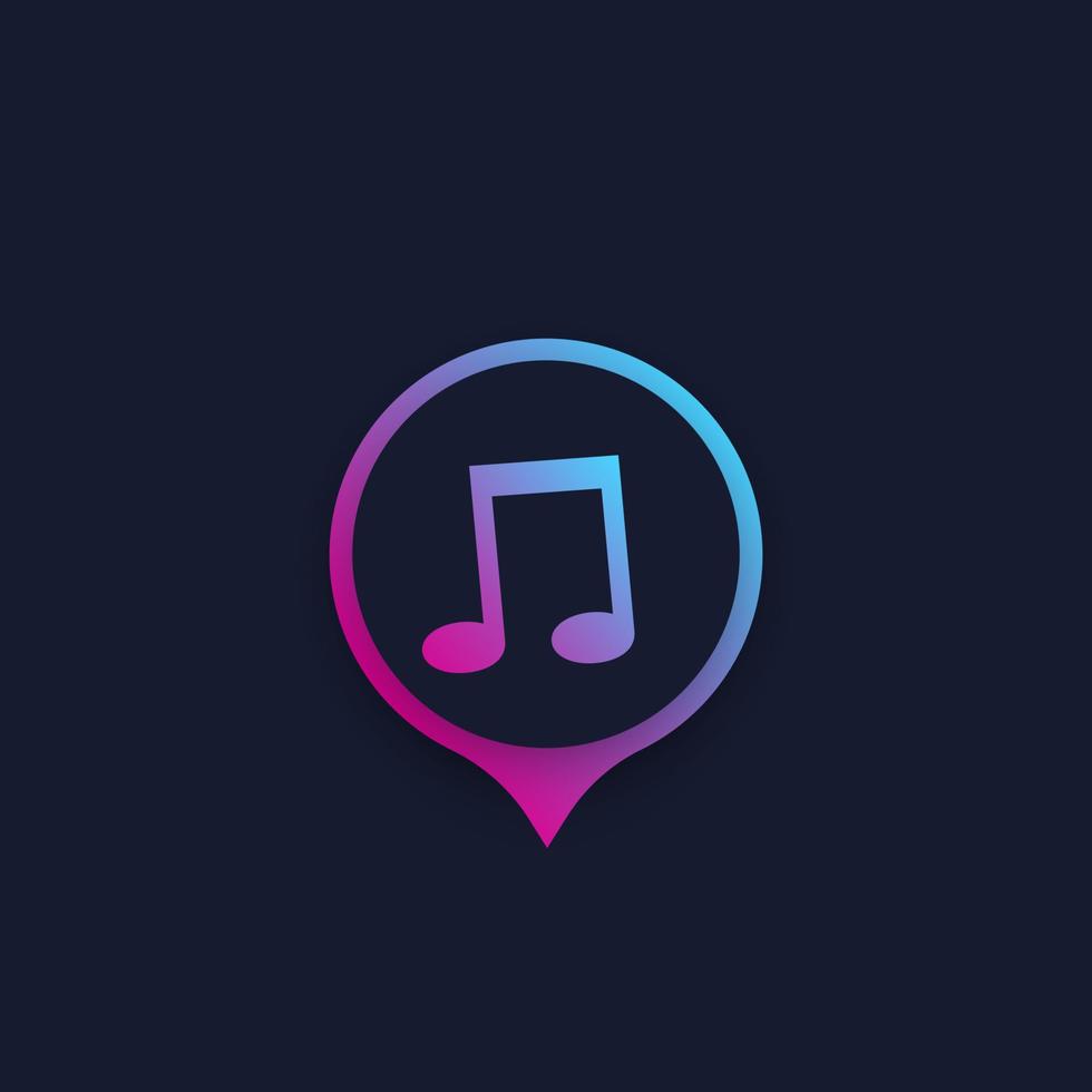 icône de musique ou logo vectoriel pour les applications
