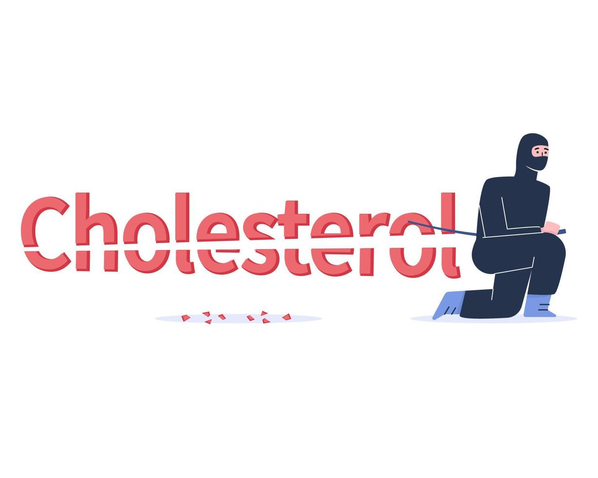 un ninja réduisant le cholestérol pour un mode de vie sain vecteur