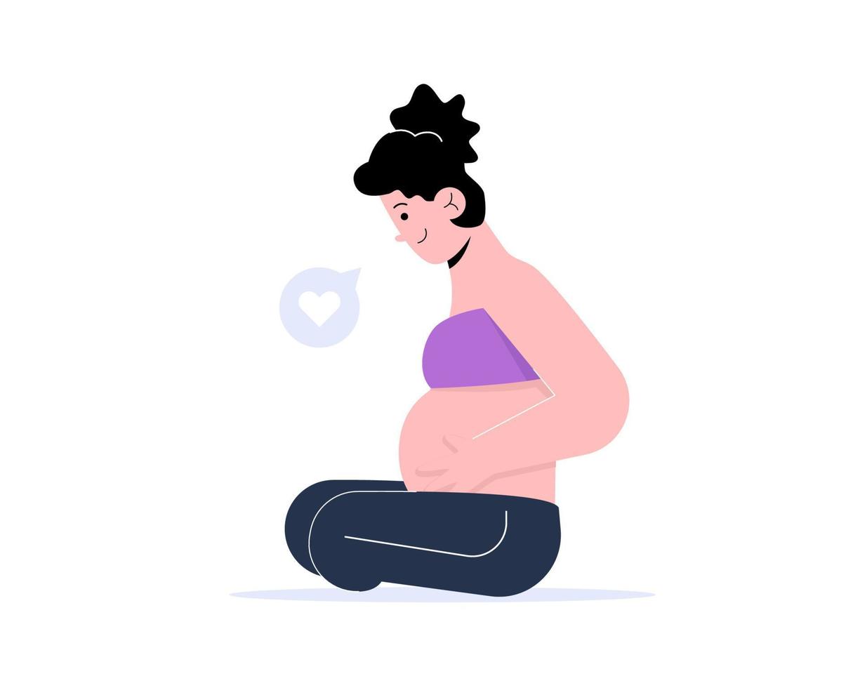 concept de femme enceinte heureuse vecteur