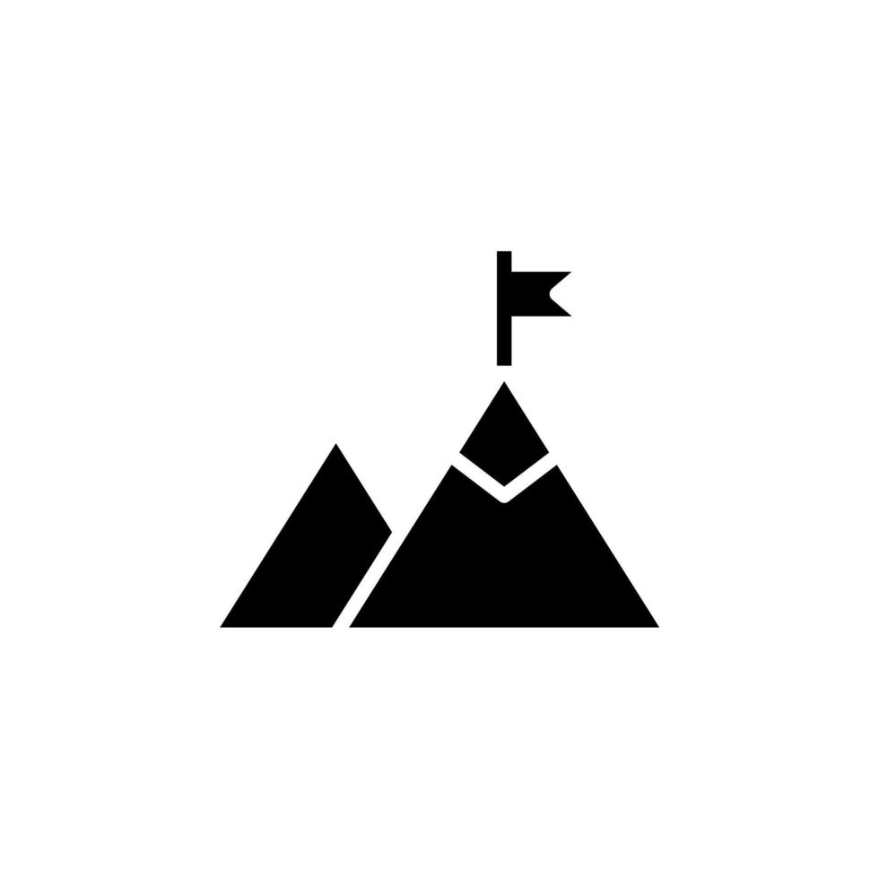 montagne, colline, mont, icône solide de pointe, vecteur, illustration, modèle de logo. adapté à de nombreuses fins. vecteur