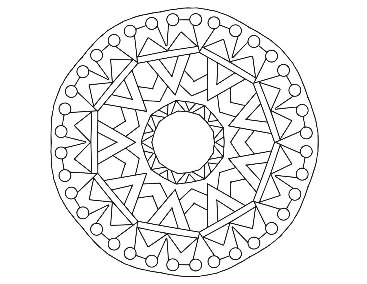 conception de mandala royal noir et blanc, tatouage, ornements, traditionnels, ancien vecteur