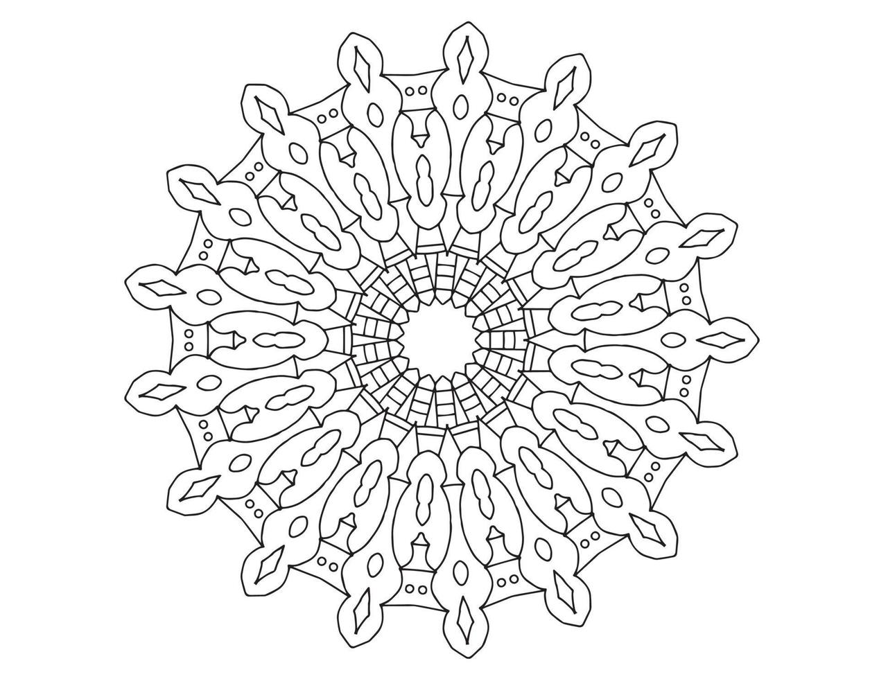 mandala noir et blanc, tatouage, coloriage, cercle, ornements, vecteur