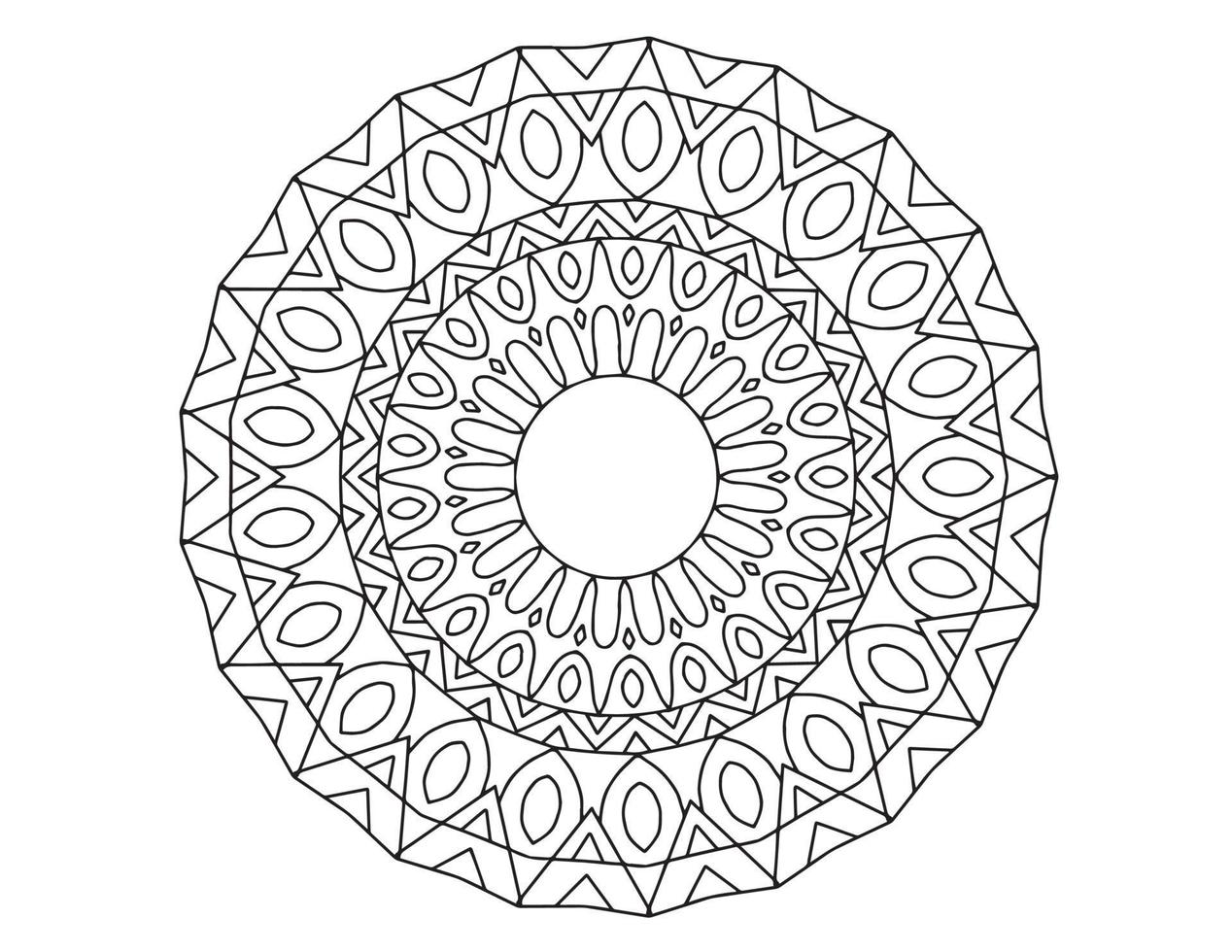 mandala noir et blanc, tatouage, coloriage, cercle, ornements, vecteur