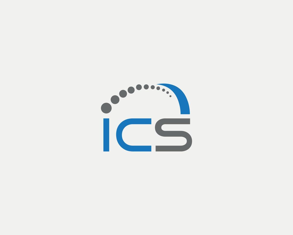 modèle de conception de logo de lettre ics vecteur