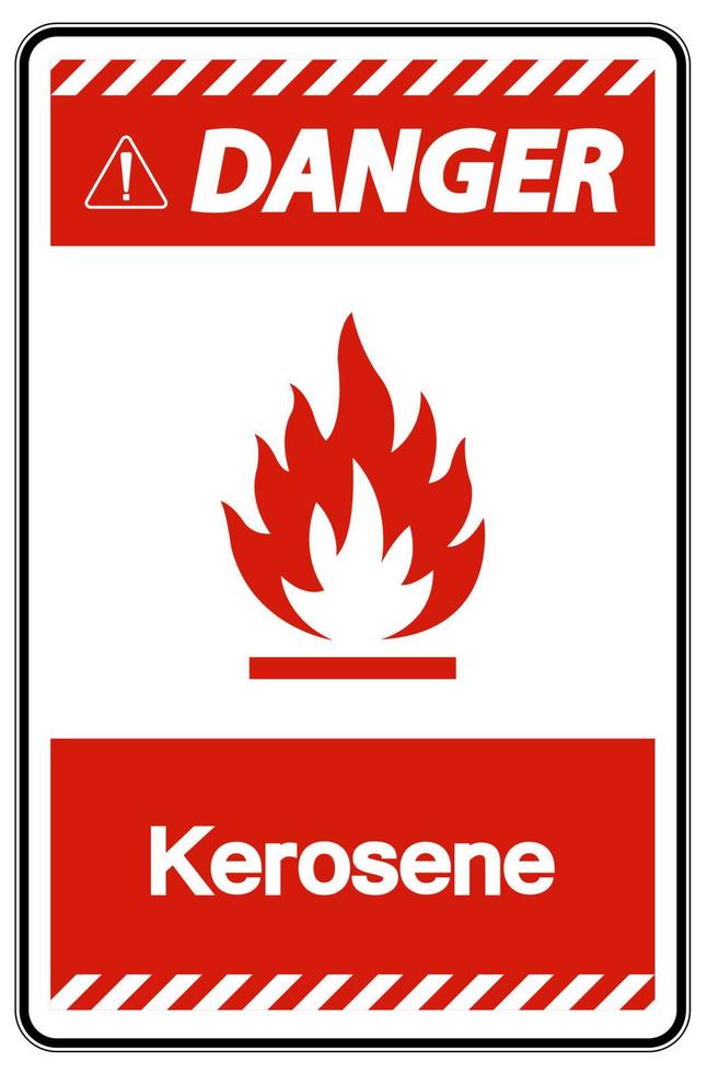 Signe de symbole de kérosène de danger sur le fond blanc vecteur