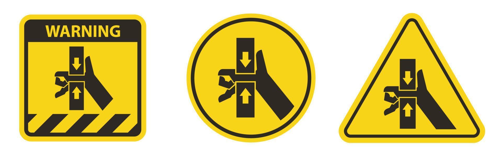 Attention force d'écrasement de la main du signe de symbole supérieur et inférieur vecteur