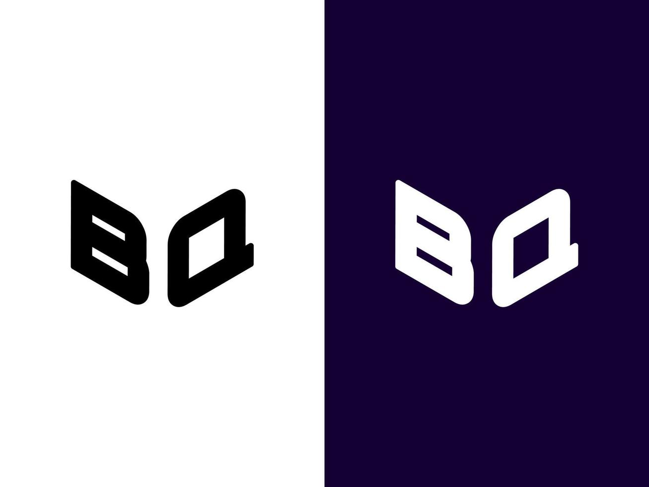lettre initiale bq création de logo 3d minimaliste et moderne vecteur