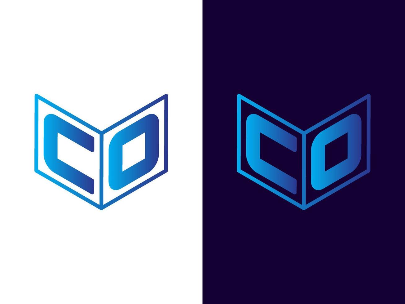 lettre initiale co création de logo 3d minimaliste et moderne vecteur