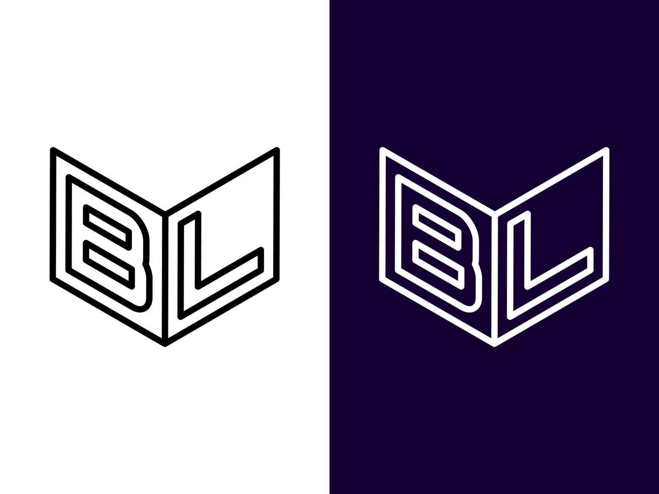 lettre initiale bl création de logo 3d minimaliste et moderne vecteur