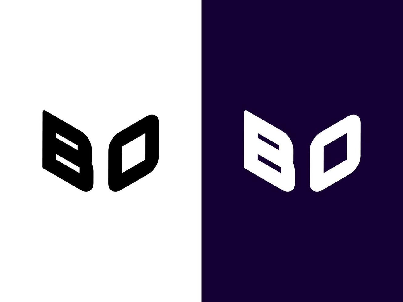 lettre initiale bo création de logo 3d minimaliste et moderne vecteur