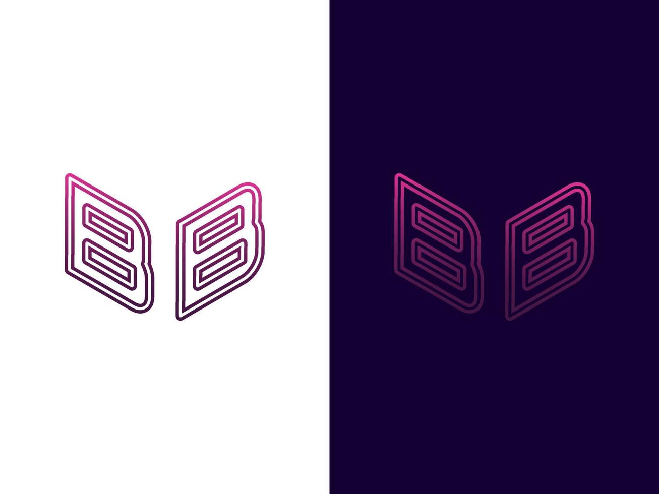 lettre initiale bb création de logo 3d minimaliste et moderne vecteur