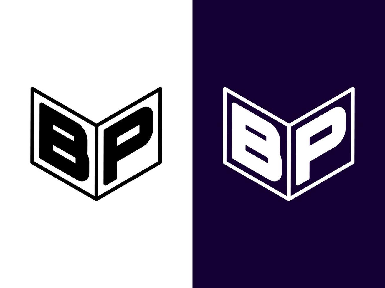 lettre initiale bp création de logo 3d minimaliste et moderne vecteur