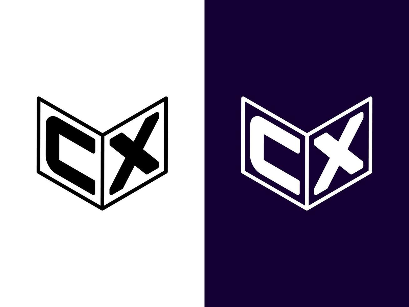 lettre initiale cx création de logo 3d minimaliste et moderne vecteur