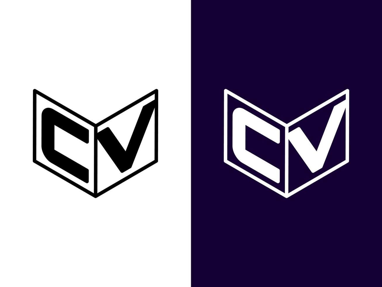 lettre initiale cv création de logo 3d minimaliste et moderne vecteur