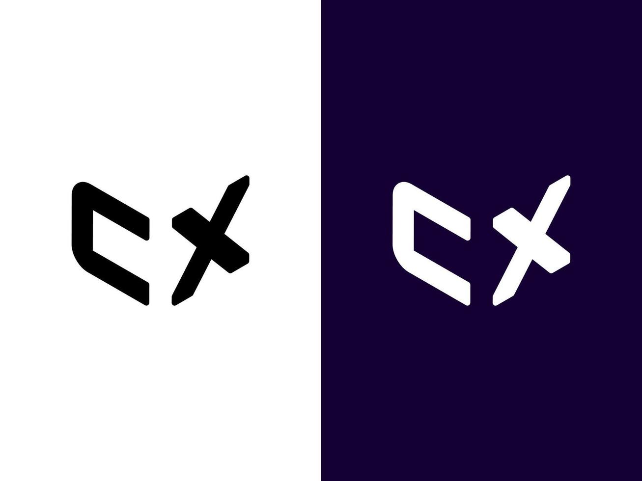 lettre initiale cx création de logo 3d minimaliste et moderne vecteur