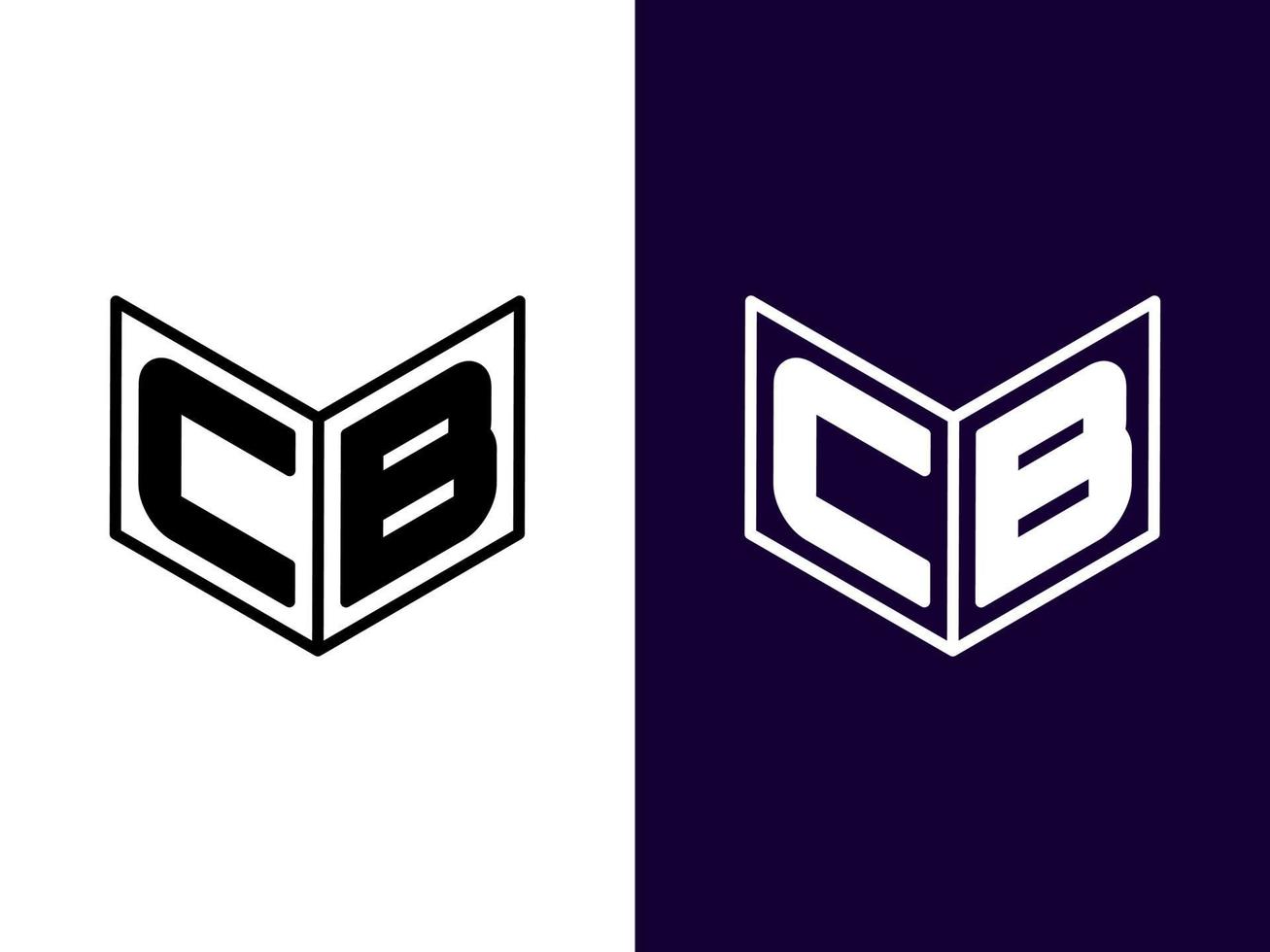 lettre initiale cb création de logo 3d minimaliste et moderne vecteur