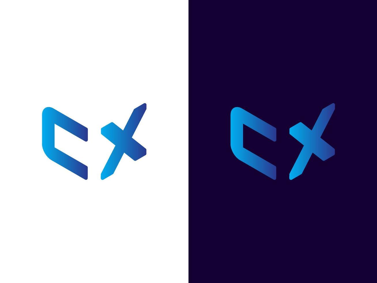 lettre initiale cx création de logo 3d minimaliste et moderne vecteur