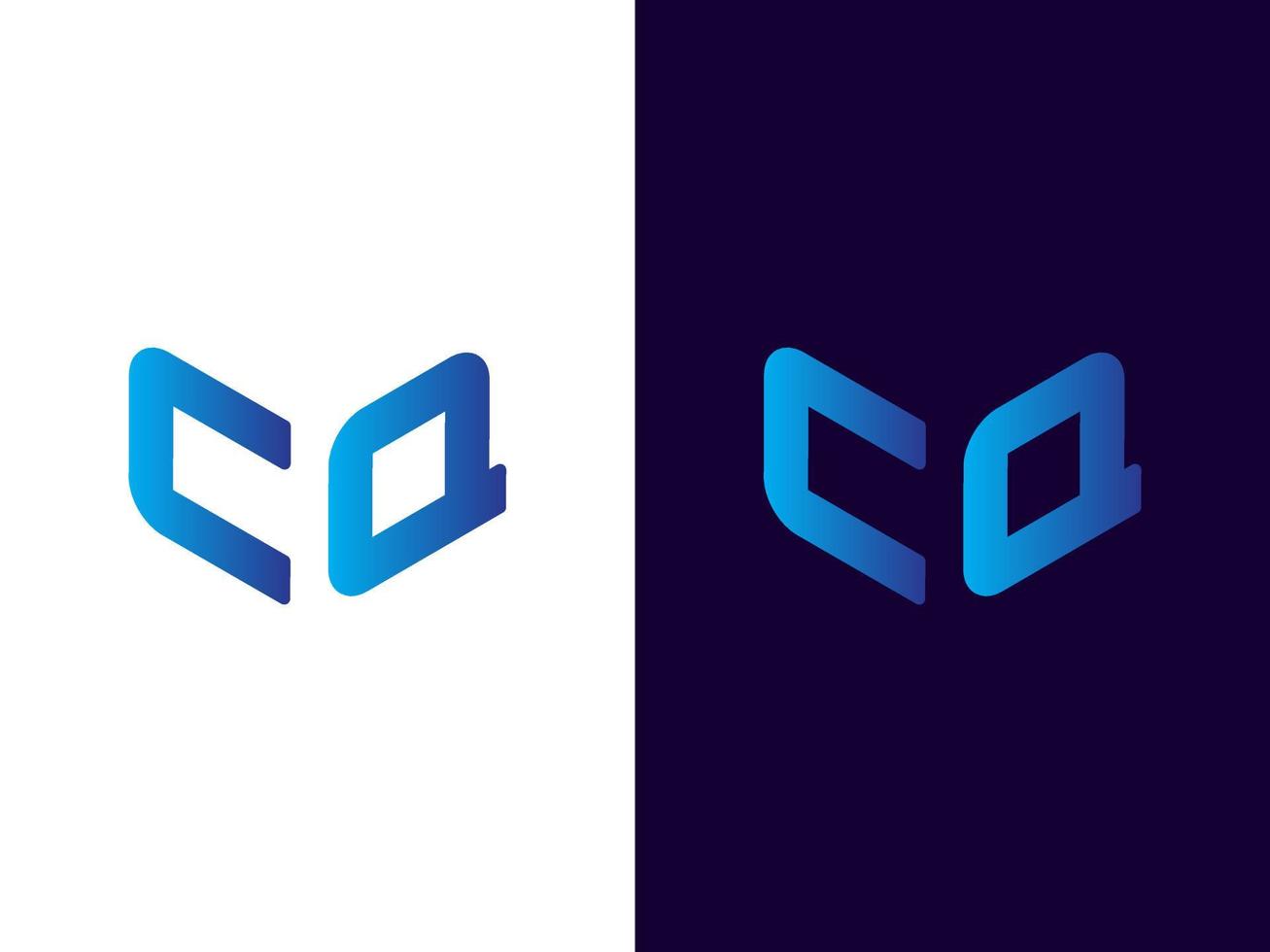 lettre initiale cq création de logo 3d minimaliste et moderne vecteur
