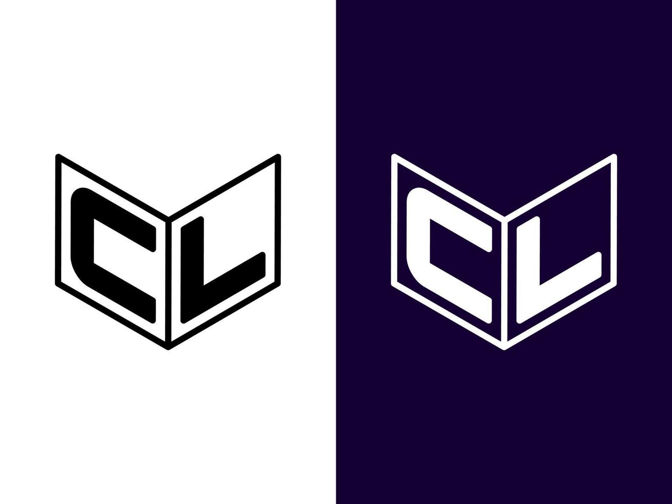 lettre initiale cl création de logo 3d minimaliste et moderne vecteur