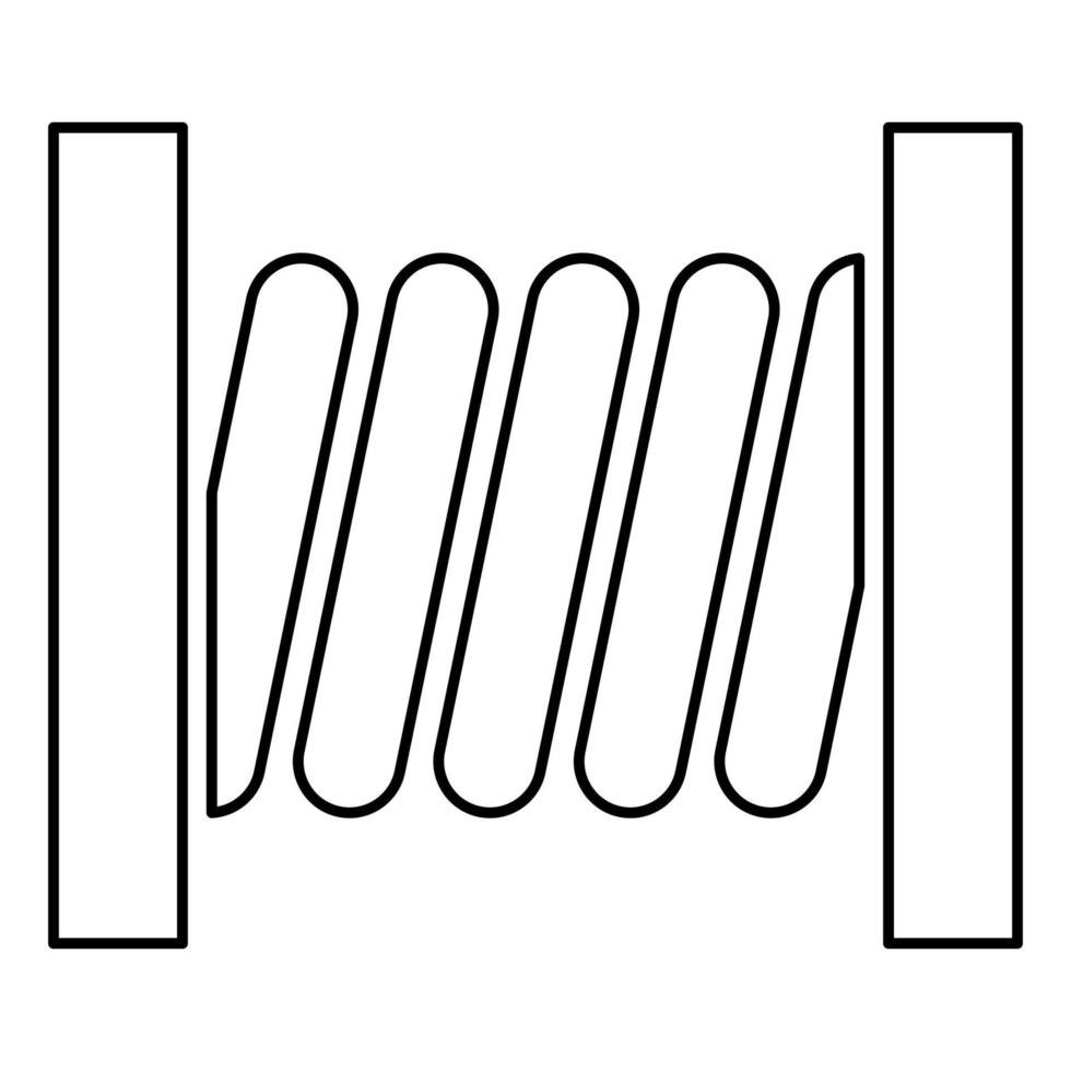 Bobine avec fil noir icône illustration couleur style plat simple image vecteur