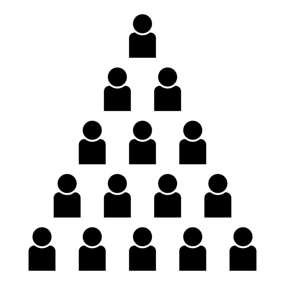 pyramide de personnes icône illustration couleur noire style plat image simple vecteur