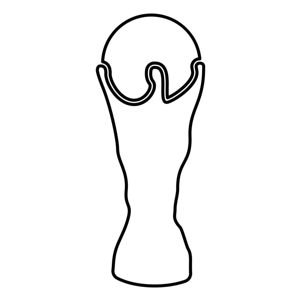 icône de coupe de football illustration couleur noire style plat image simple vecteur