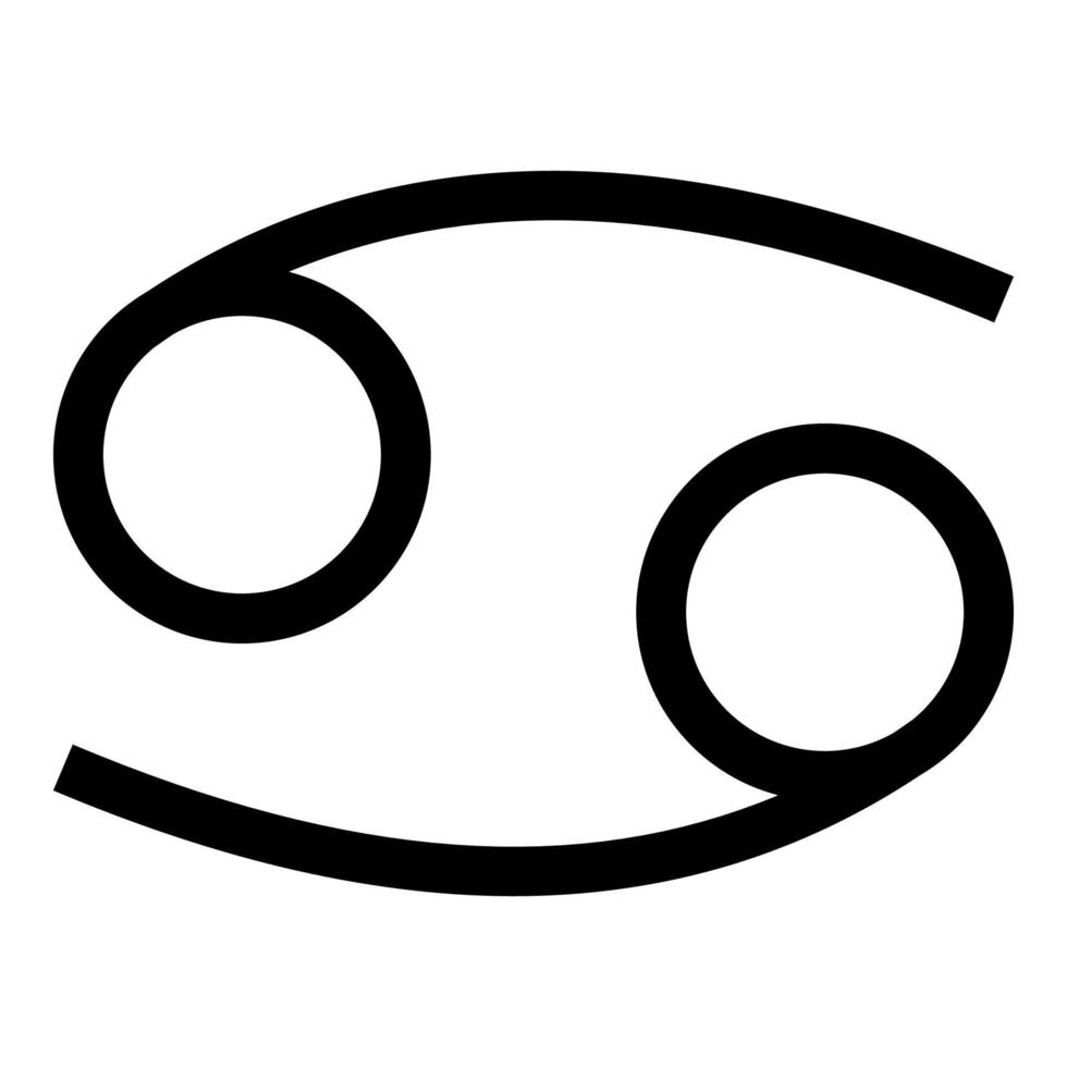 Cancer symbole du zodiaque icône de signe d'écrevisses couleur noire illustration style plat image simple vecteur